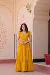 KA 1174 Faux Blooming With Embroidered Work Gown Exporters In India